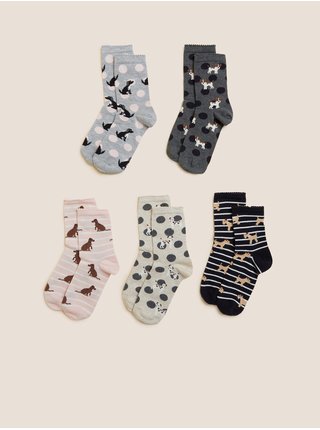 Ponožky pre ženy Marks & Spencer - sivá, svetlosivá, čierna, béžová, svetloružová