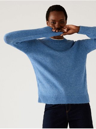 Modrý dámský svetr s texturou Marks & Spencer