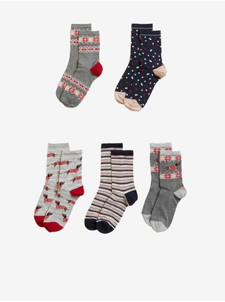 Ponožky pre ženy Marks & Spencer - sivá, modrá, červená