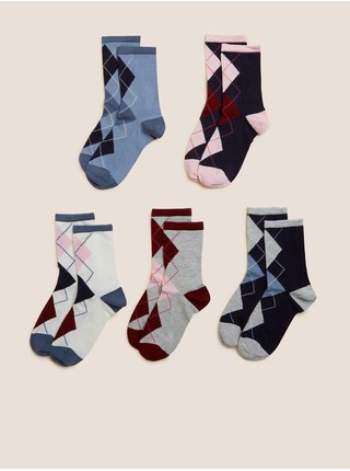 Ponožky pre ženy Marks & Spencer - sivá, tmavomodrá, modrá, krémová