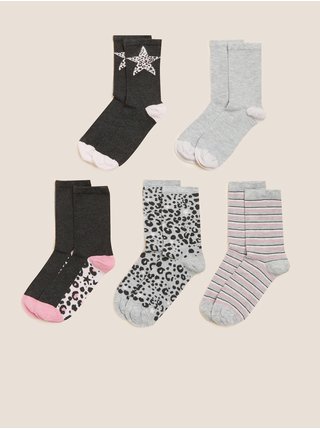 Ponožky pre ženy Marks & Spencer - sivá, čierna