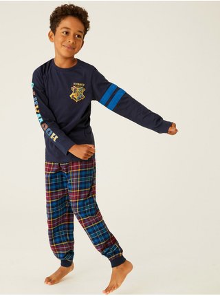 Tmavě modré dětské vzorované pyžamo Marks & Spencer Harry Potter
