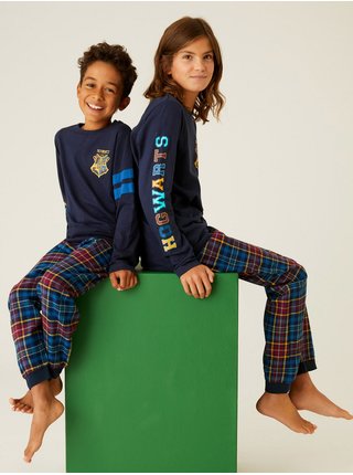 Tmavě modré dětské vzorované pyžamo Marks & Spencer Harry Potter