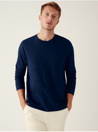 Tmavě modré pánské basic tričko Marks & Spencer 