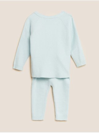 Sada dětského trička a kalhot ve světle modré barvě Marks & Spencer 