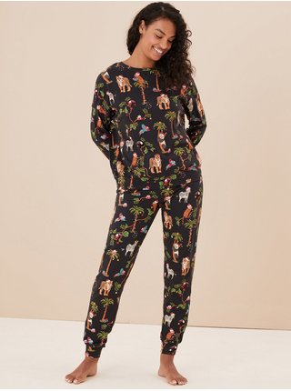 Pyžamká pre ženy Marks & Spencer - tmavosivá, hnedá