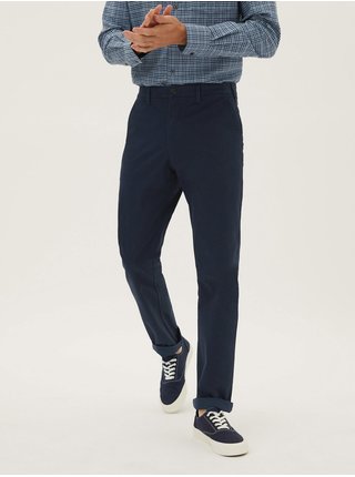 Chino nohavice pre mužov Marks & Spencer - tmavomodrá