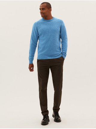Modrý pánský vlněný svetr Marks & Spencer