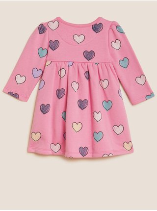 Růžové holčičí vzorované šaty Marks & Spencer