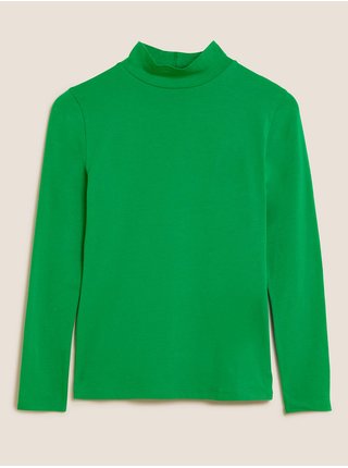 Zelené dámské tričko se stojáčkem Marks & Spencer 