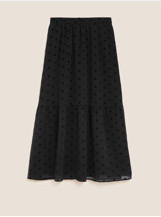 Černá dámská vzorovaná midi sukně Marks & Spencer  