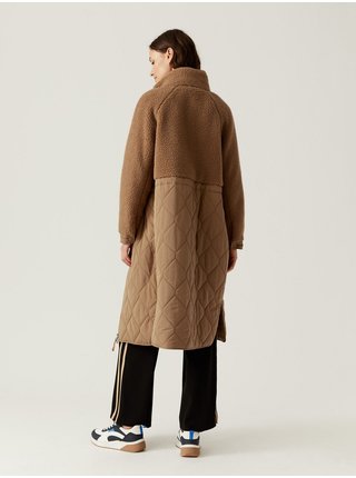 Hnědý dámský prošívaný kabát Marks & Spencer 