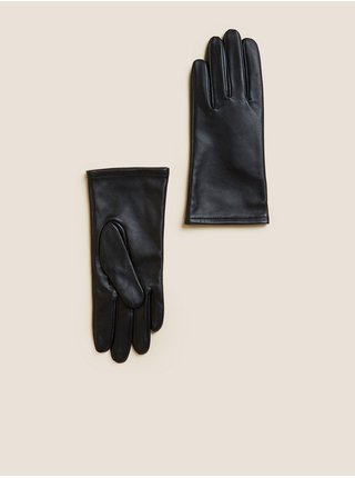 Černé dámské kožené rukavice Marks & Spencer  