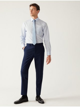 Tmavě modré pánské formální kalhoty Marks & Spencer The Ultimate 