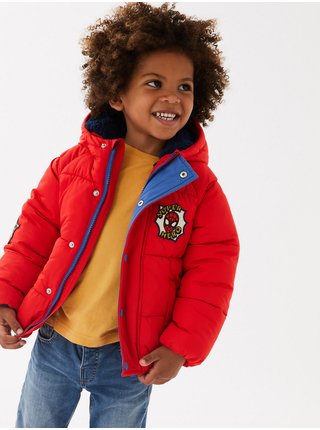 Červená dětská zimní bunda Marks & Spencer 