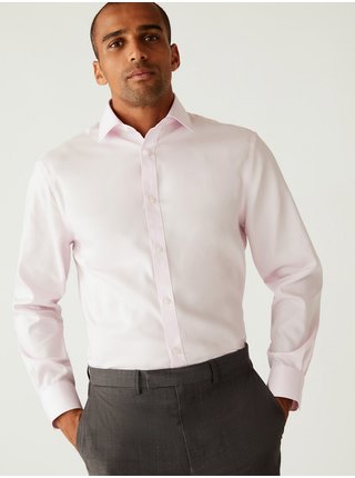 Světle růžová pánská formální košile Marks & Spencer 