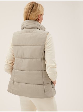 Béžová dámská recyklovaná prošívaná vesta s technologií Thermowarmth™ Marks & Spencer
