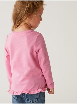 Růžové holčičí tričko s flitry Marks & Spencer 