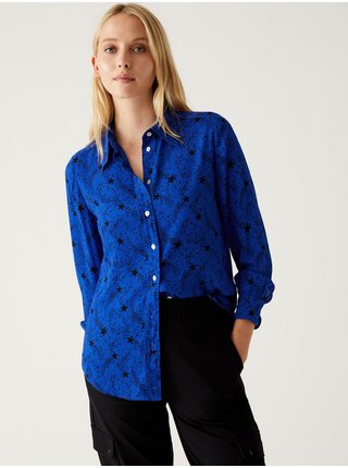 Modrá dámská vzorovaná košile Marks & Spencer 