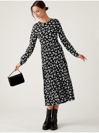 Bílo-černé dámské vzorované šaty Marks & Spencer  