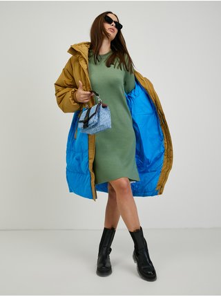 Modro-khaki dámský kabát ICHI