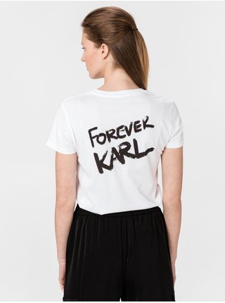 Bílé dámské tričko KARL LAGERFELD Forever Karl