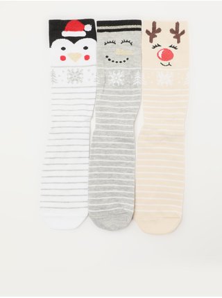 Ponožky pre ženy Trendyol - béžová, sivá, biela