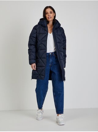 Tmavě modrý dámský prošívaný kabát Tom Tailor Denim