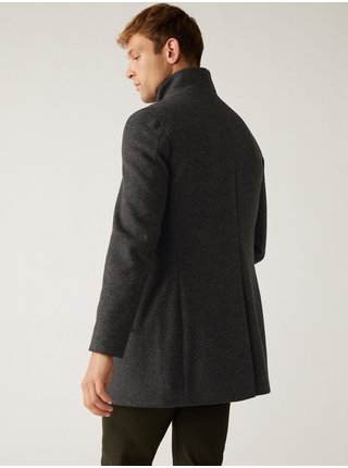 Tmavě šedý pánsky kabát Marks & Spencer 