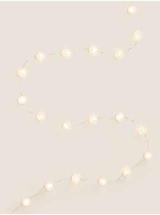 Štříbrno-bílá světelná dekorace s motivem ledových koulí Marks & Spencer