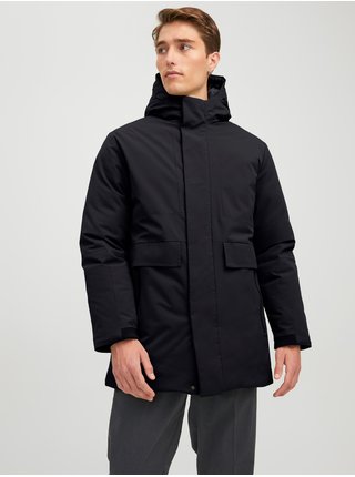 Černá pánská zimní bunda s kapucí Jack & Jones 
