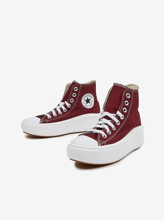 Vínové dámské tenisky na platformě Converse Chuck Taylor All Star Move
