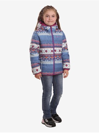 Modro-růžová holčičí oboustranná prošívaná bunda hi-therm ALPINE PRO Michro