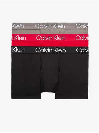 Sada tří pánských boxerek v černé, červené a šedé barvě Calvin Klein Underwear