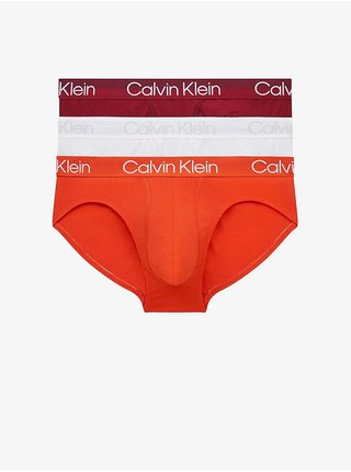 Slipy pre mužov Calvin Klein Underwear - biela, oranžová, vínová
