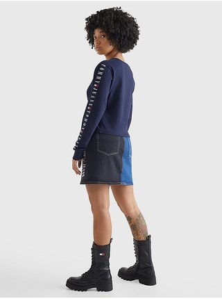 Tričká s dlhým rukávom pre ženy Tommy Jeans - tmavomodrá