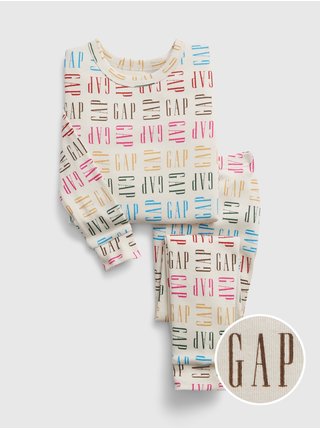 Krémové dětské vzorované pyžamo  Gap