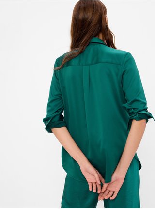 Zelená dámská saténová košile GAP