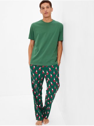Zelené pánské vzorované pyžamové kalhoty GAP 