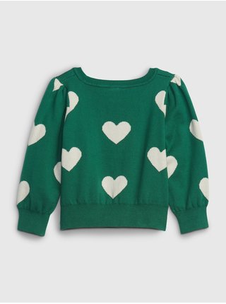 Zelený holčičí srdcový svetr  GAP