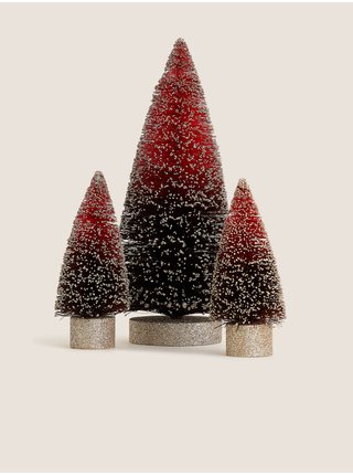 Sada tří kusů vánočníc dekorace v červeno-černé barvě Marks & Spencer