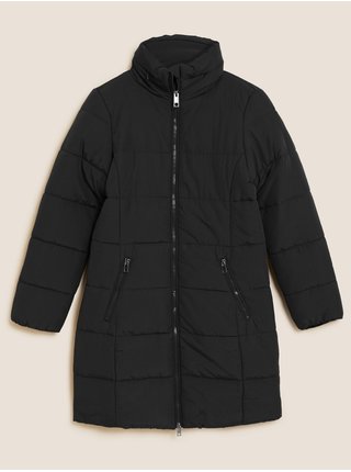 Černý dámský prošívaný kabát s technologií Thermowarmth™ Marks & Spencer 