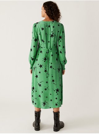 Zelené dámské vzorované maxišaty Marks & Spencer 