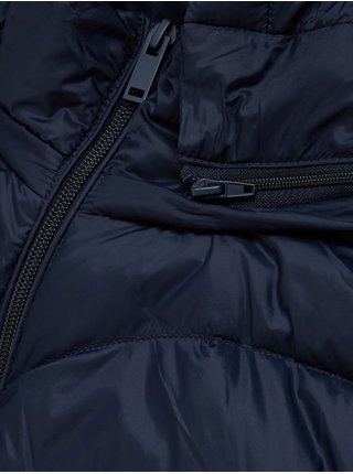 Tmavě modrý dámský zimní prošívaný péřový kabát Marks & Spencer 