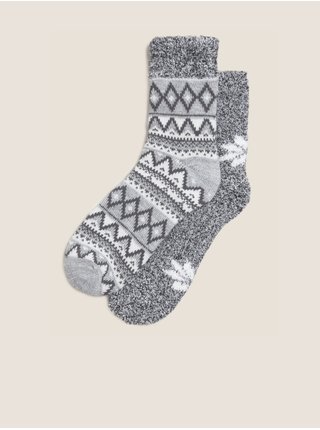 Ponožky pre ženy Marks & Spencer - sivá, svetlosivá, biela