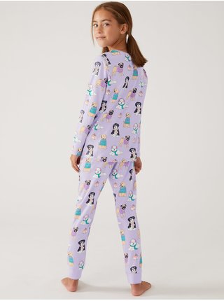 Světle fialové holčičí pyžamo s motivem domácích mazlíčků Marks & Spencer 