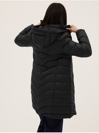 Čierny dámsky zimný prešívaný páperový kabát Marks & Spencer