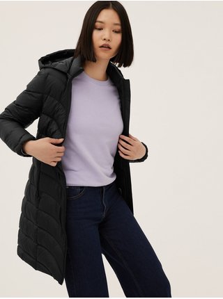 Černý dámský zimní prošívaný péřový kabát Marks & Spencer 