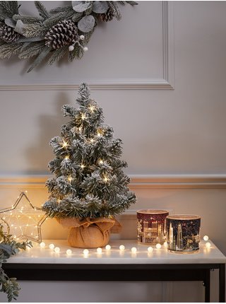 Bílo-zelený vánoční stromek s osvětlením Marks & Spencer 