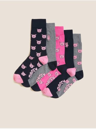 Ponožky pre mužov Marks & Spencer - ružová, sivá, čierna